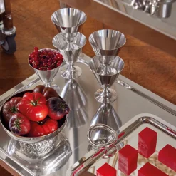8 Coupes à Cocktail argentées - Vintage