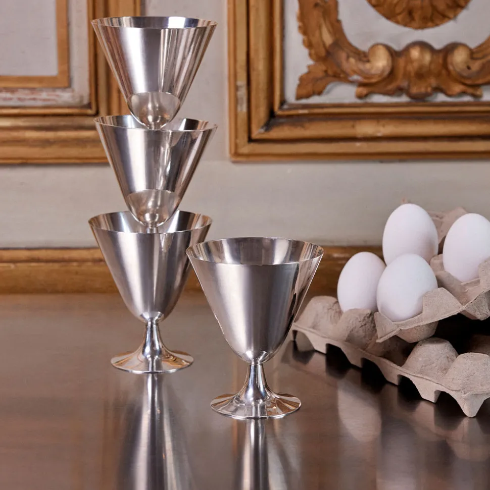 8 Coupes à Cocktail argentées - Vintage