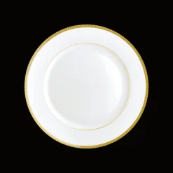 Assiette à dessert en porcelaine finition or