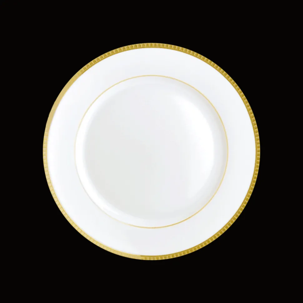 Assiette à dessert en porcelaine finition or