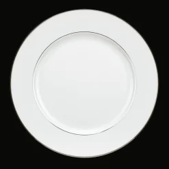 Assiette à dessert en porcelaine finition platine