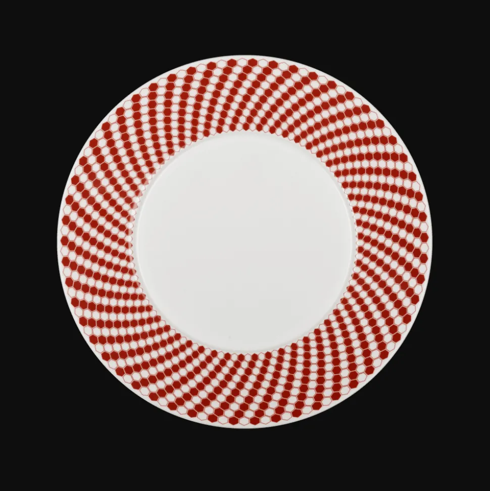Assiette à dessert en porcelaine - Rouge
