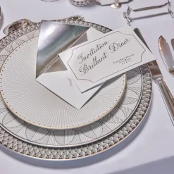 Assiette à dessert/gâteaux en porcelaine finition Or