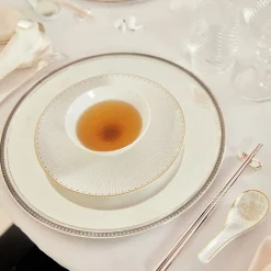 Assiette à dessert/gâteaux en porcelaine finition Or