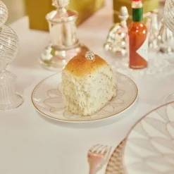 Assiette à pain en porcelaine finition Or