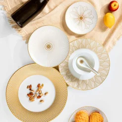 Assiette à pain en porcelaine finition Or