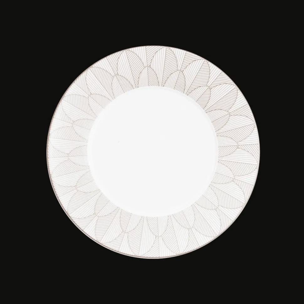 Assiette Américaine en porcelaine finition Platine