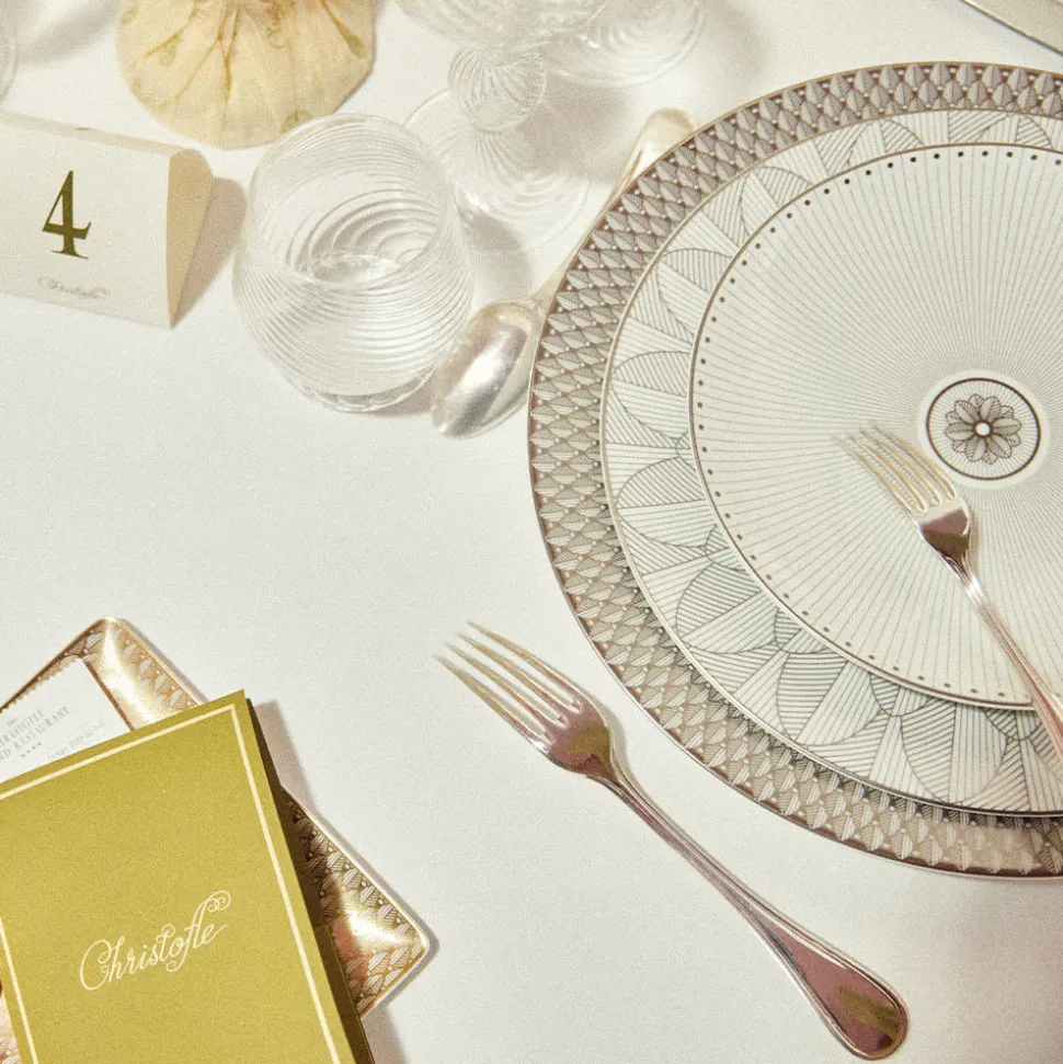 Assiette Américaine en porcelaine finition Platine