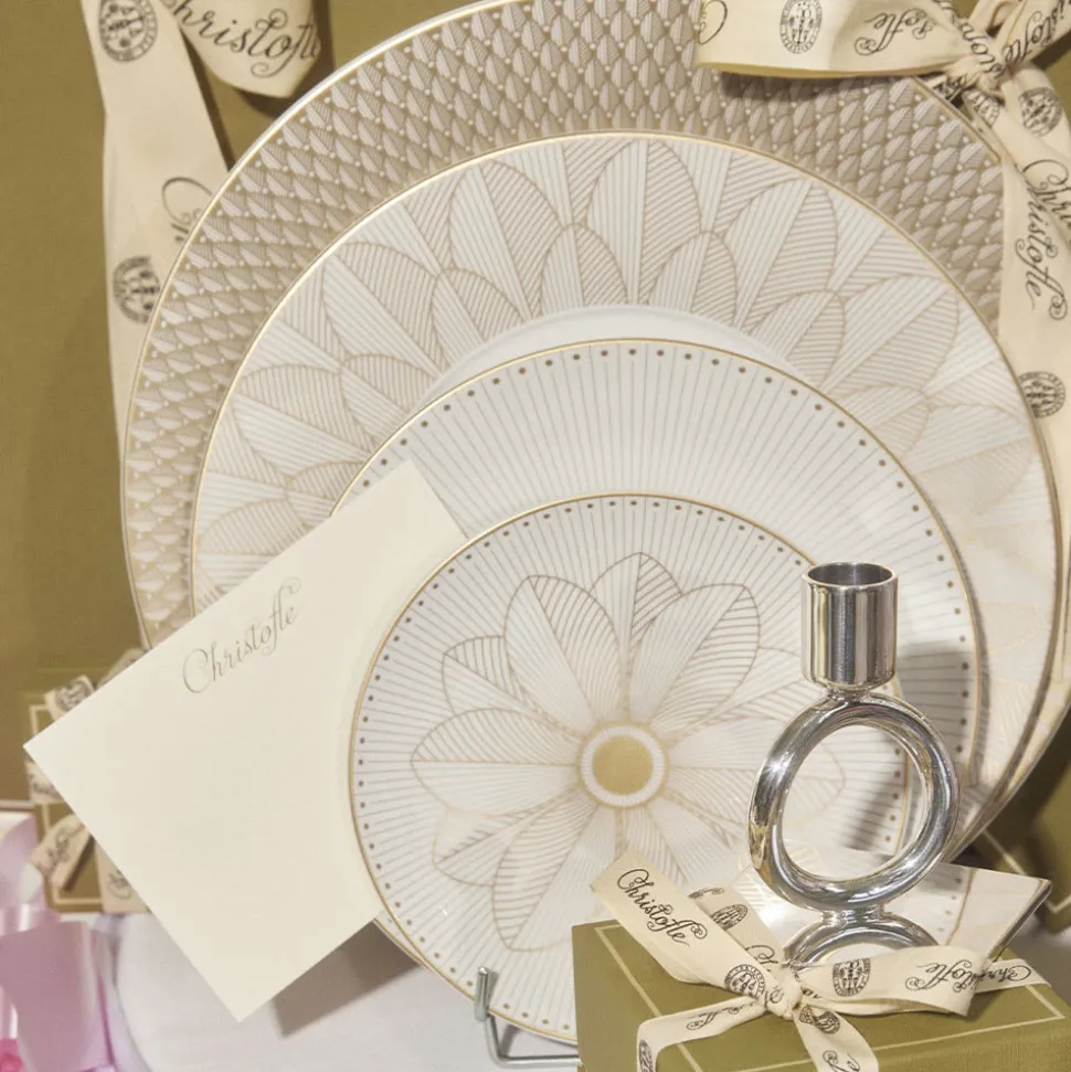 Assiette Américaine en porcelaine finition Platine