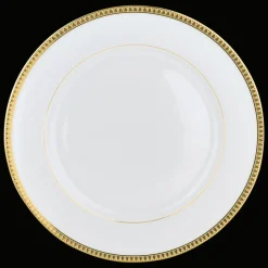 Assiette américaine en porcelaine finition or