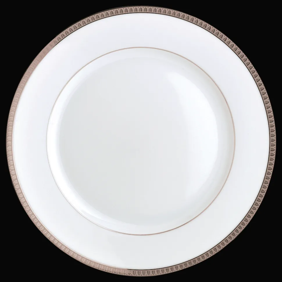 Assiette américaine en porcelaine finition platine