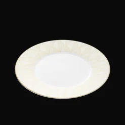 Assiette américaine en porcelaine finition Or