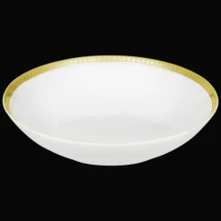 Assiette creuse à calotte en porcelaine finition or