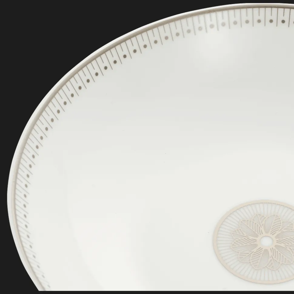 Assiette Creuse Calotte en porcelaine finition Platine