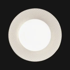 Assiette de présentation en porcelaine finition Platine