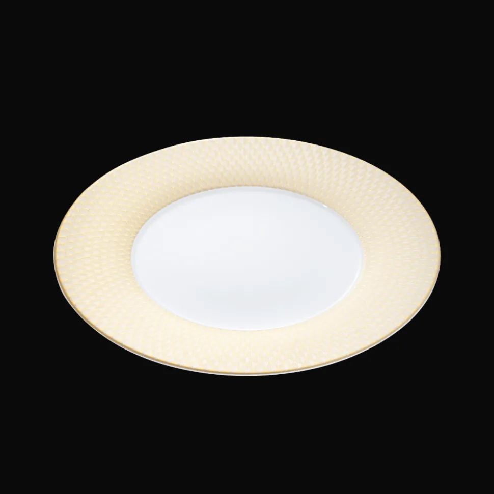 Assiette de présentation en porcelaine finition Or