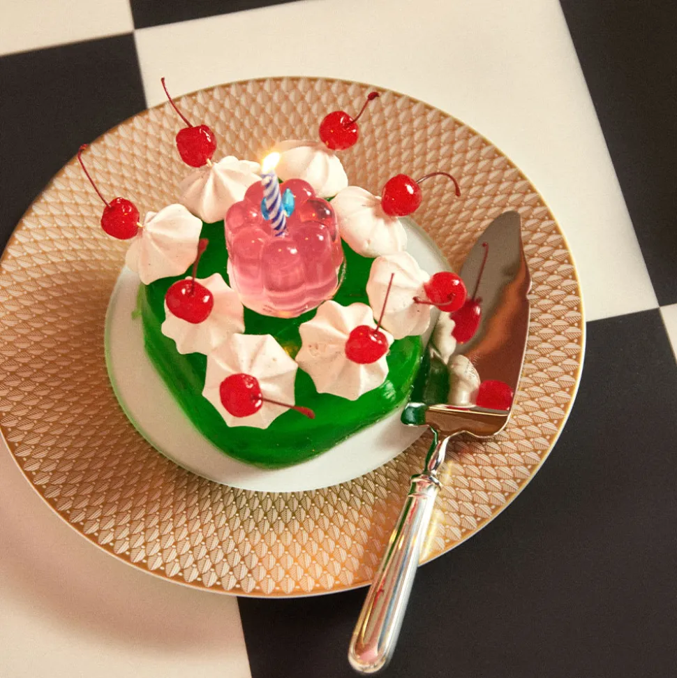 Assiette de présentation en porcelaine finition Or