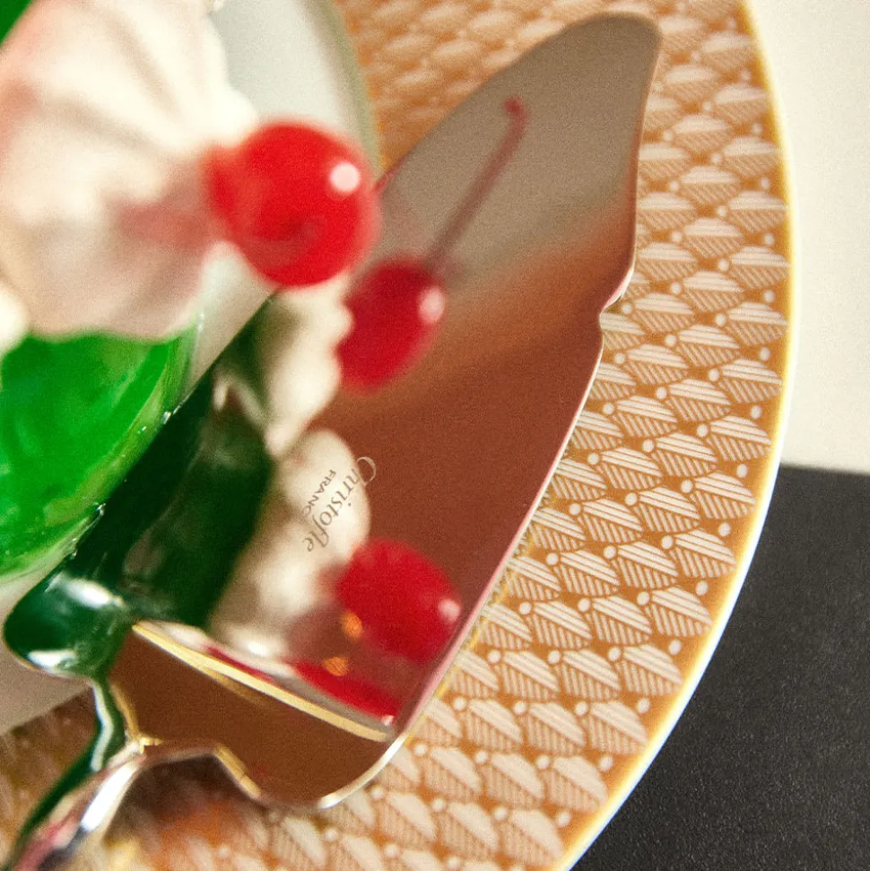 Assiette de présentation en porcelaine finition Or