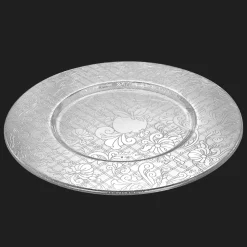 Assiette de présentation en métal argenté