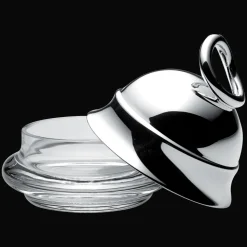 Beurrier individuel en métal argenté