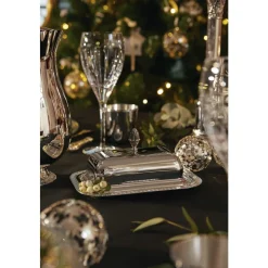 Beurrier rectangulaire en métal argenté