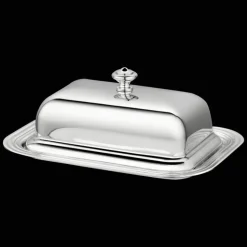 Beurrier rectangulaire en métal argenté