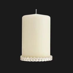 Bijou de bougie en métal argenté