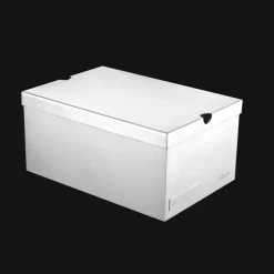 Boite à sneakers en métal argenté