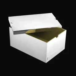 Boite à sneakers en métal argenté