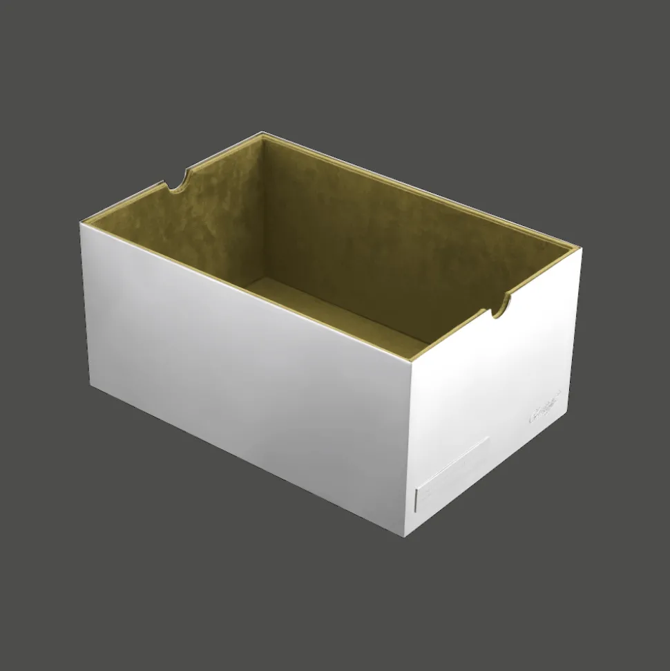 Boite à sneakers en métal argenté