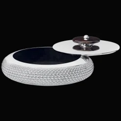 Boite décorative en métal argenté