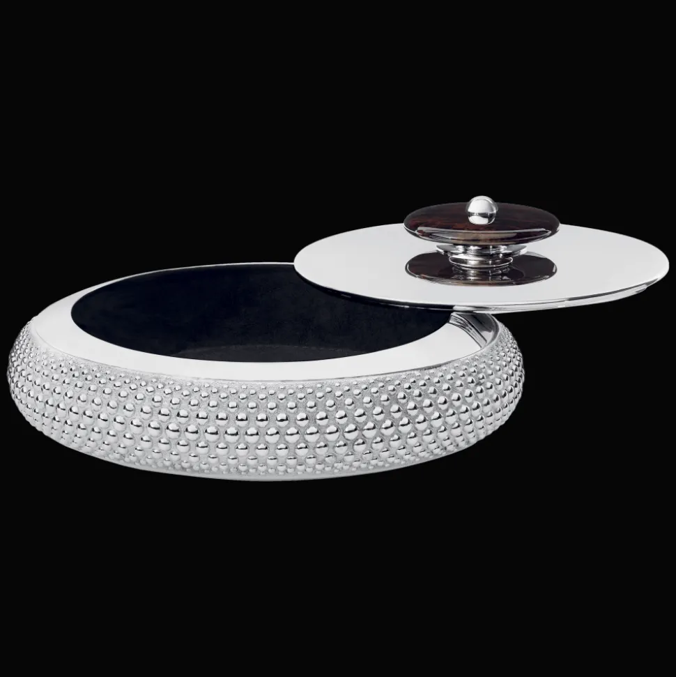 Boite décorative en métal argenté