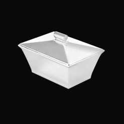 Boîte à biscuits en métal argenté