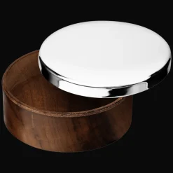 Boîte petit modèle en bois et métal argenté