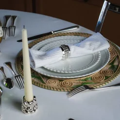 Bougeoir en Métal Argenté