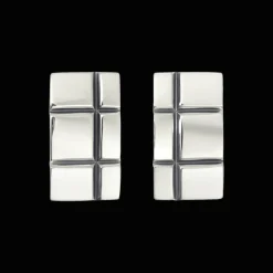 Boutons de manchette en argent massif patiné