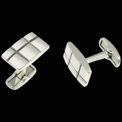Boutons de manchette en argent massif patiné