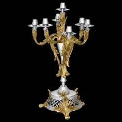 Candélabre 7 bougies en métal argenté