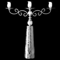 Candélabre 3 bougies en métal argenté