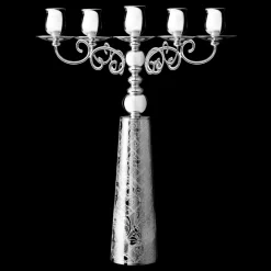 Candélabre 5 bougies en métal argenté