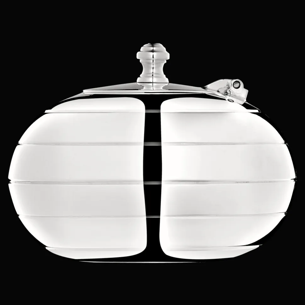 Cendrier en métal argenté