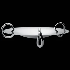 Centre de table en métal argenté