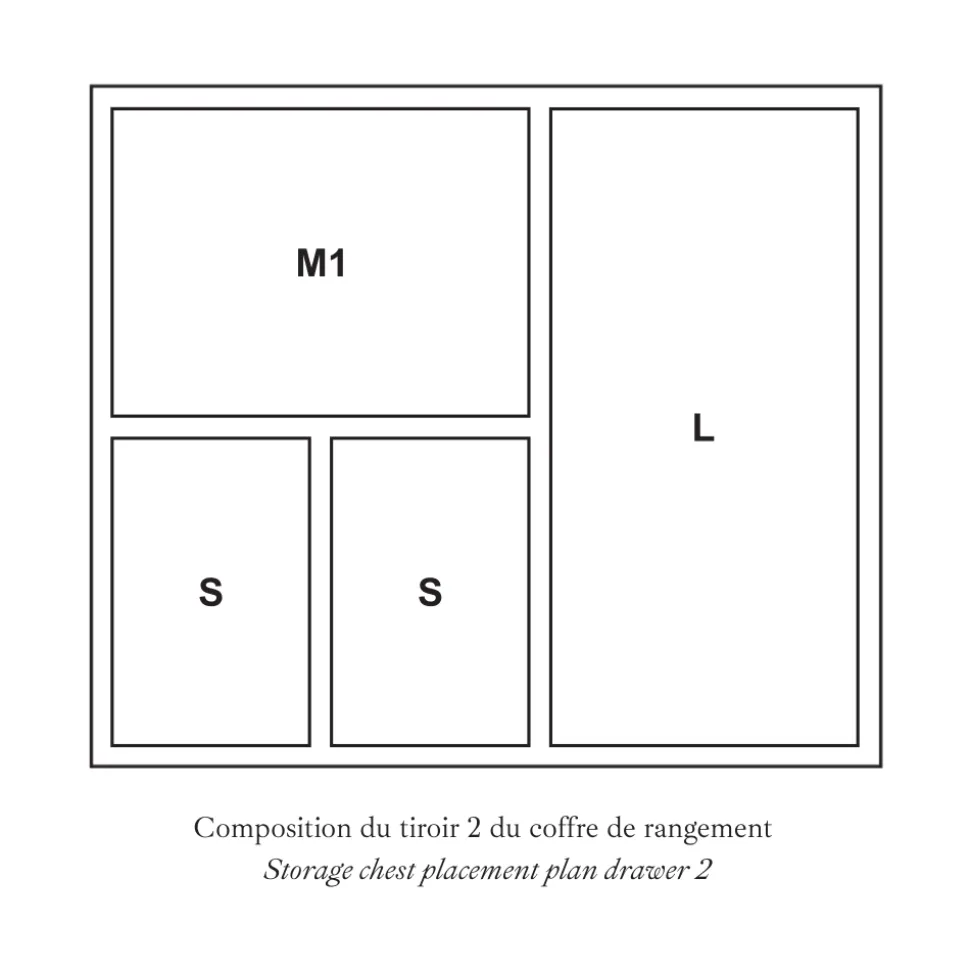 Coffre de rangement 72 ou 84 pièces (vendu sans couverts)