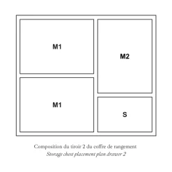 Coffre de rangement 120 ou 132 pièces - 11 modules (vendu sans couverts)
