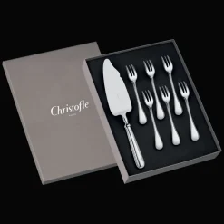 Coffret 6 fourchettes à gâteaux et 1 pelle coupante en métal argenté