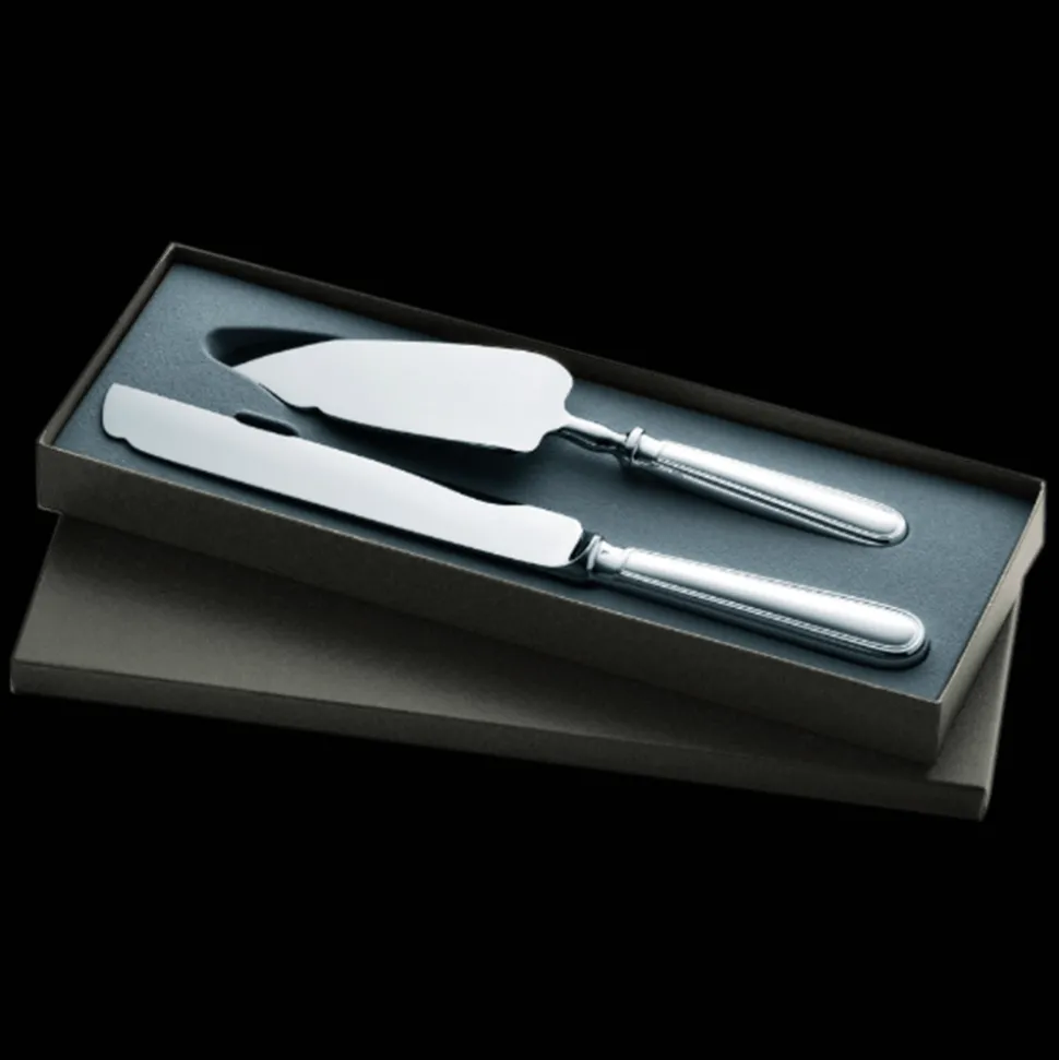 Coffret 2 pièces pelle et couteau à gâteaux en métal argenté