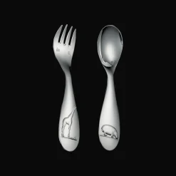 Coffret de 2 couverts enfant en métal argenté