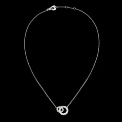 Collier 2 anneaux en argent massif
