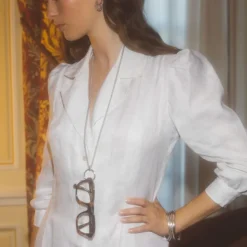 Collier Sautoir à Lunettes en argent massif