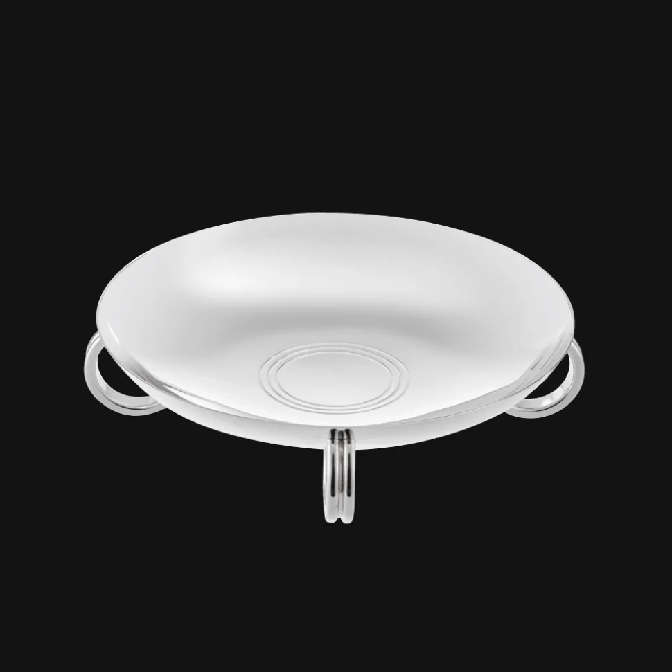 Coupe avec anneaux en métal argenté